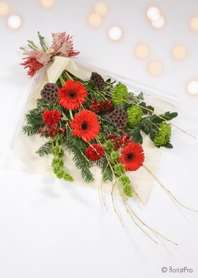 Florist Choice Christmas Gift Wrapped Bouquet